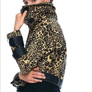 NWT Jonny Cota Brushed Denim and Leather Belted Moto Sz M, Sustainable